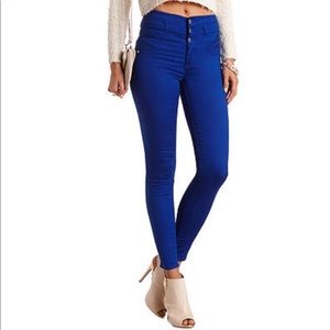 Refuge Bright Blue Hi Waist Supper Skinny Pants